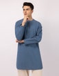 BLUE COTTON PLAIN SHORT KURTA