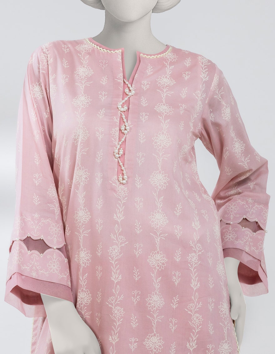 PINK LAWN EMBROIDERED UNSTITCHED 2PC