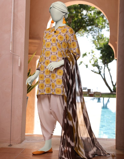 MULTICOLOR LAWN PRINTED UNSTITCHED 3PC