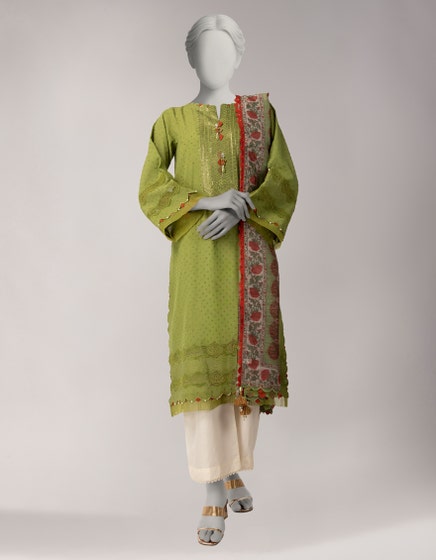 GREEN DORIA EMBROIDERED UNSTITCHED 2PC