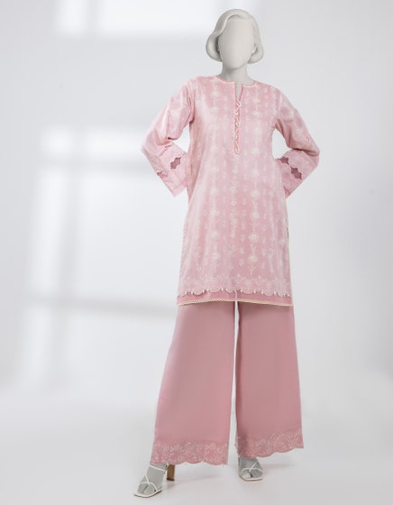 PINK LAWN EMBROIDERED UNSTITCHED 2PC